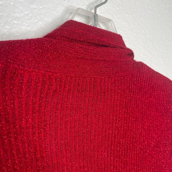 Verve Ami Womens Cardigan Sweater Size S Red Open Front Long Sleeve Pull On - Picture 14 of 16